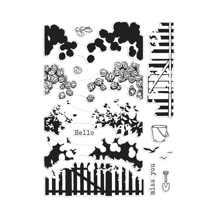 Hero Arts - Coastal Blooms HeroScape Clear Stamps from the Seaside Blooms Collection