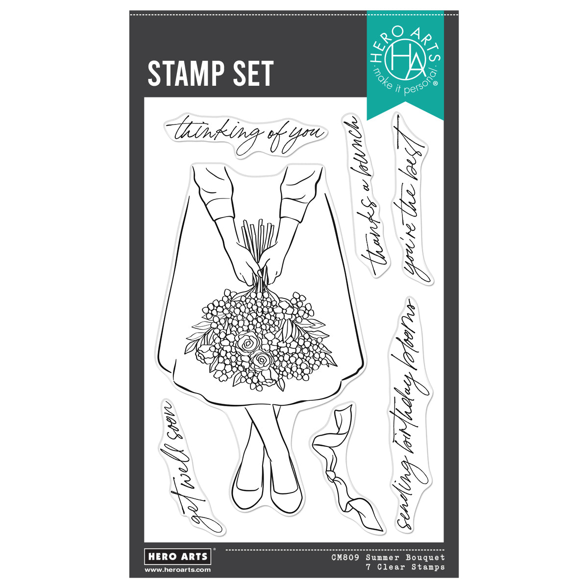 Hero Arts - Summer Blooms Clear Stamps from the Seaside Blooms Collection