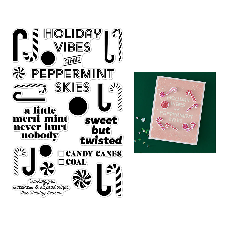 Hero Arts - A Little Merri-Mint Clear Stamps from the Candy Cane Season Collection
