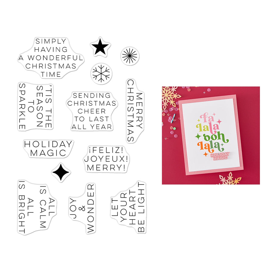Hero Arts - Modern Holiday Greetings Clear Stamp Set from the Very Merry Collection