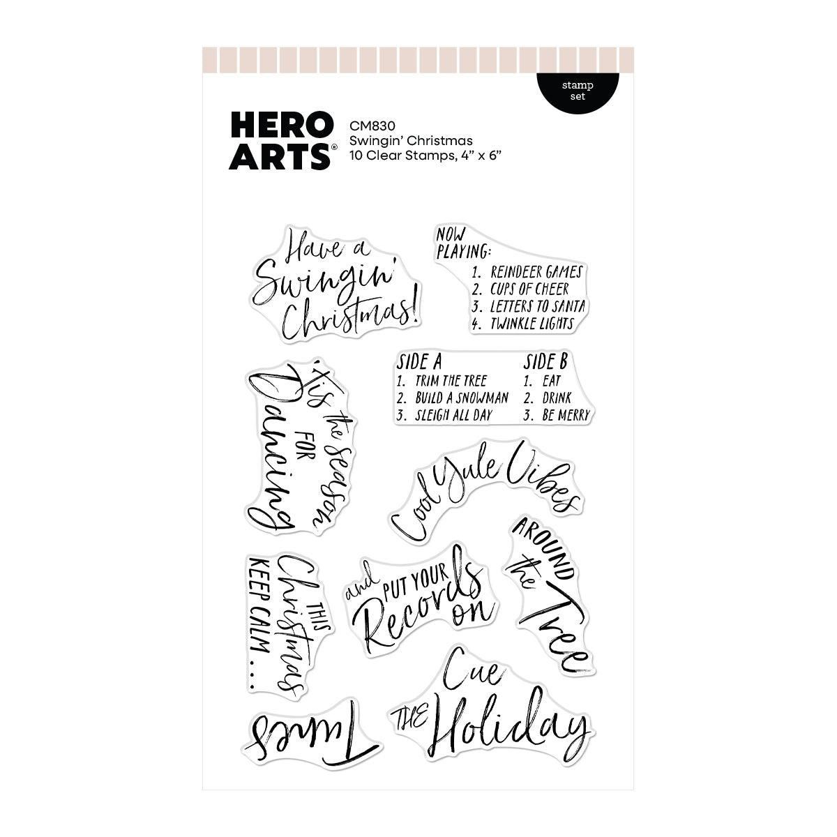 Hero Arts - Swingin' Christmas Stamp Set