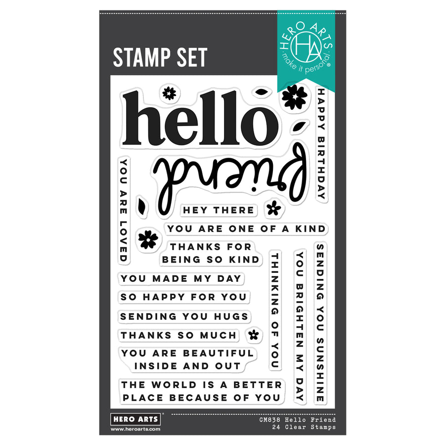 Hero Arts - Hello Friend Clear Stamp & Die Bundle