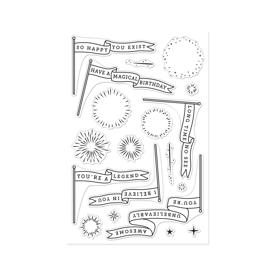 Hero Arts - Unbelievably Awesome Banners Clear Stamp Set