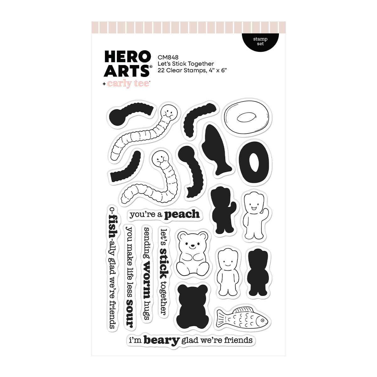 Hero Arts - Let's Stick Together Stamp Set by Hero Arts + Carly Tee