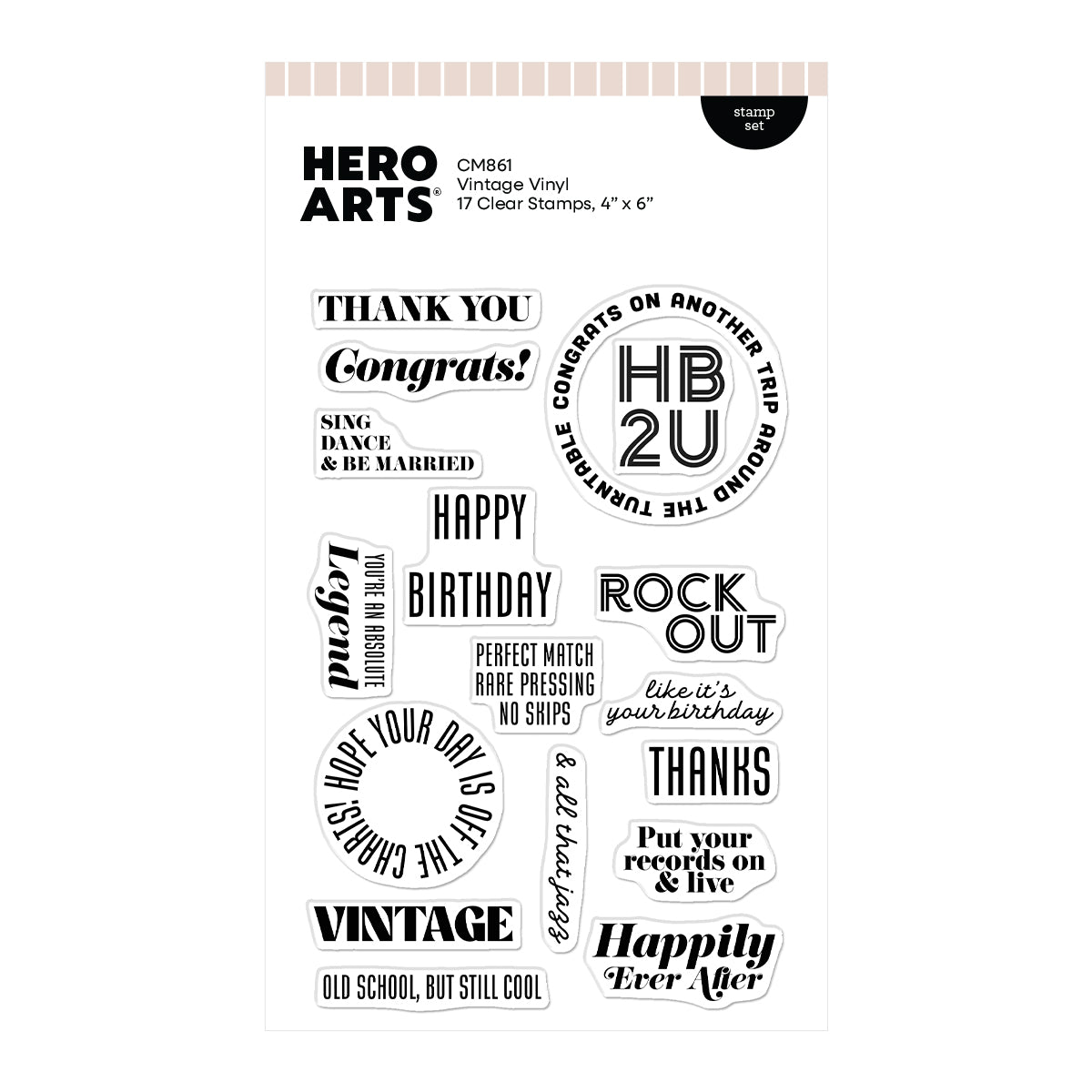 Hero Arts - Vintage Vinyl Stamp Set