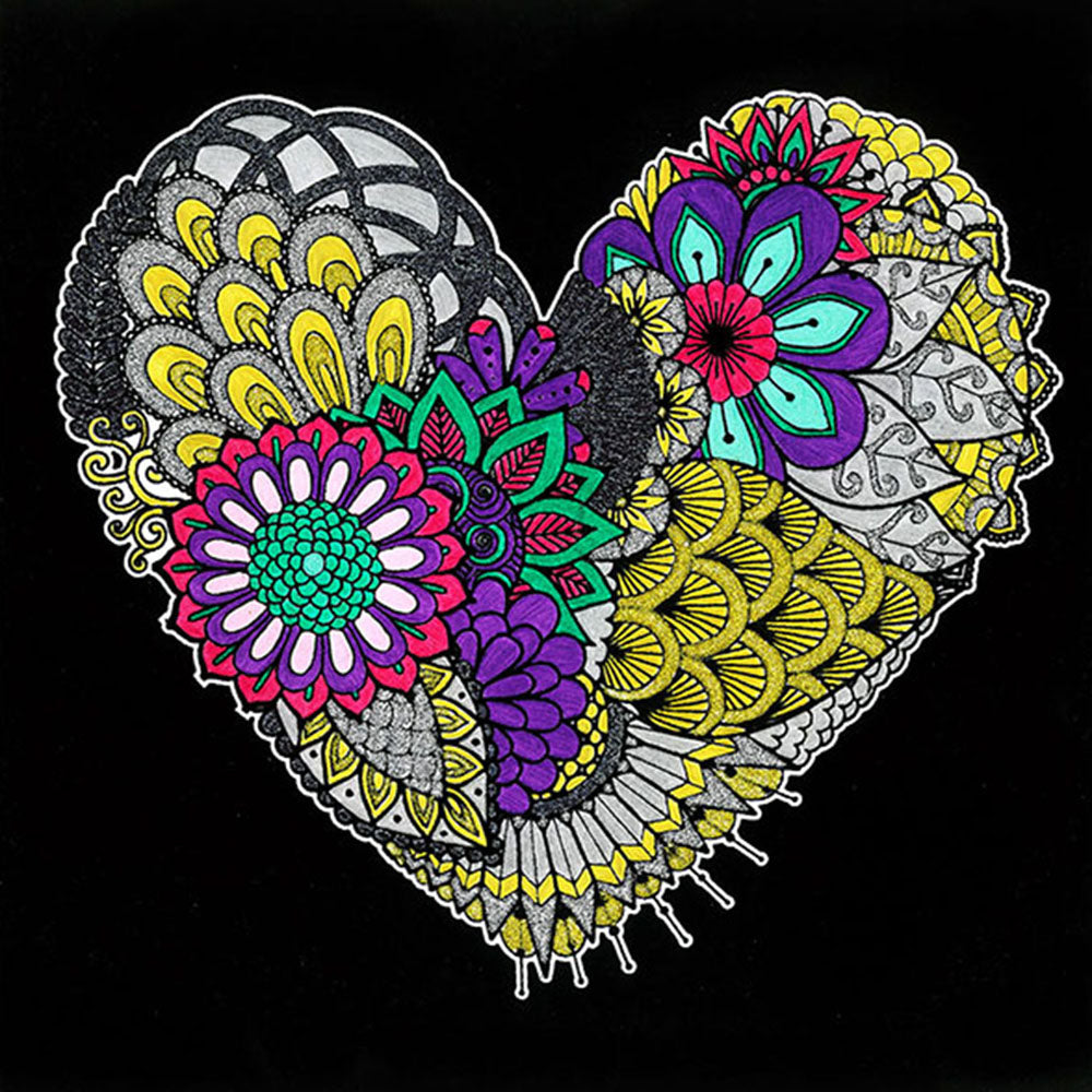 ColourMe Velvet Art Posters - Heart (1 sheet)