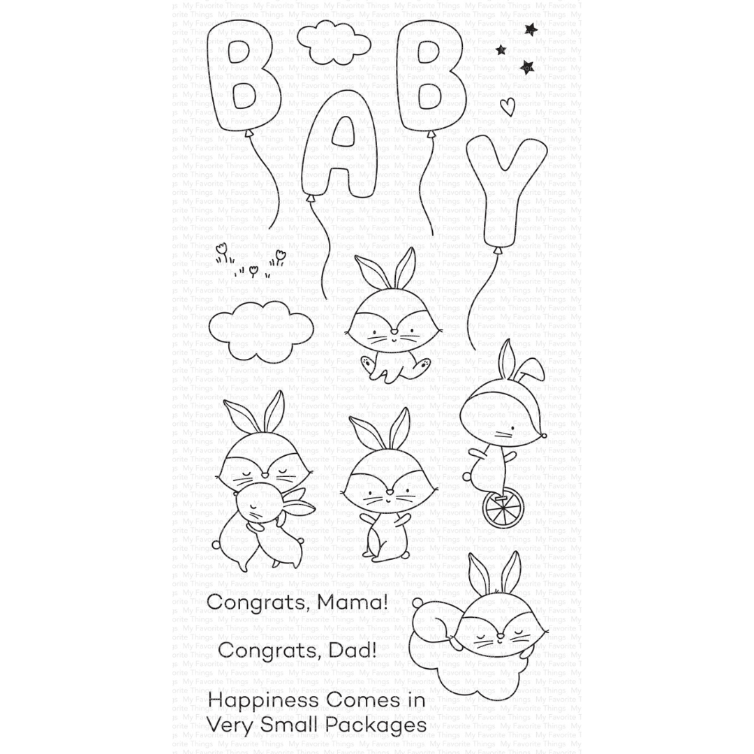 My Favorite Things Happiness Comes in Very Small Packages Stamps