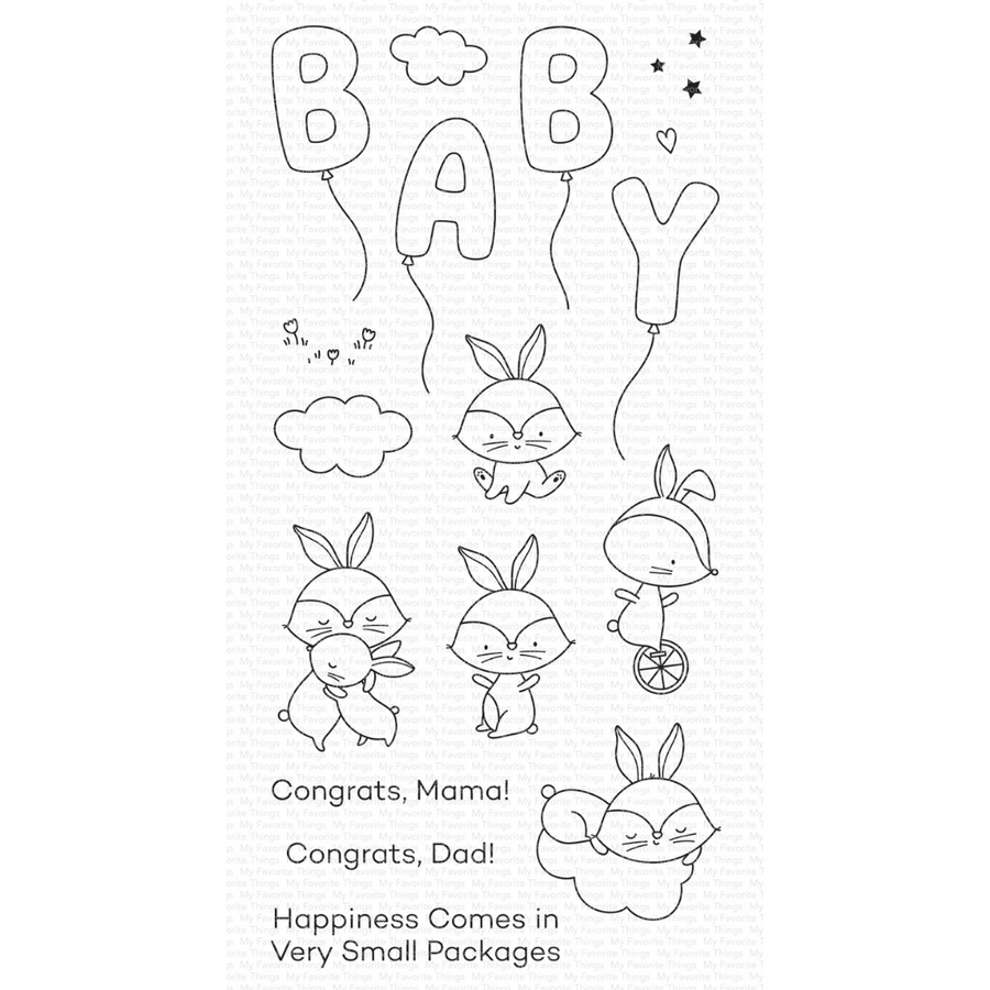 My Favorite Things Happiness Comes in Very Small Packages Stamps