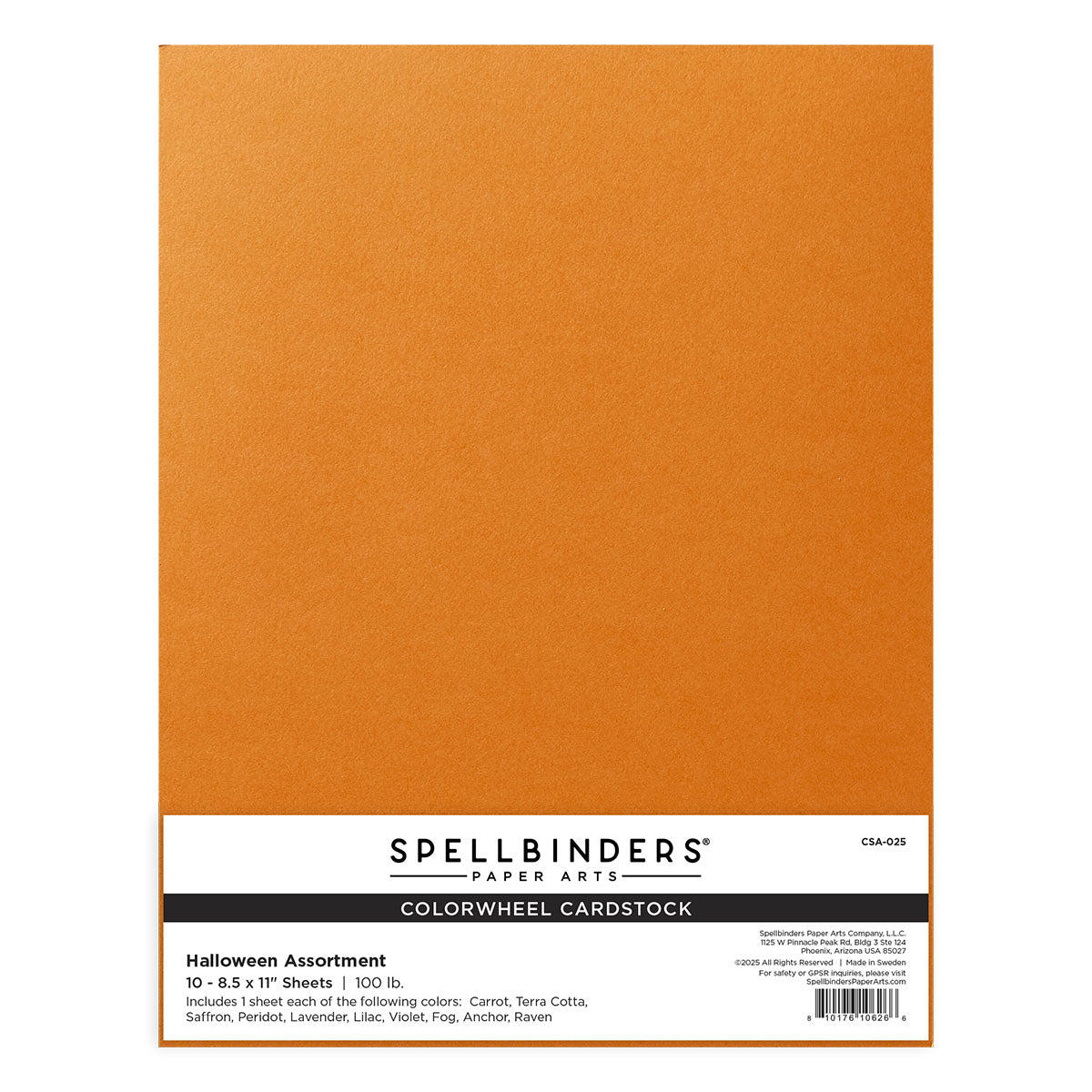 Spellbinders - Halloween Assortment ColorWheel Cardstock 8.5 x 11" - 10 Sheets