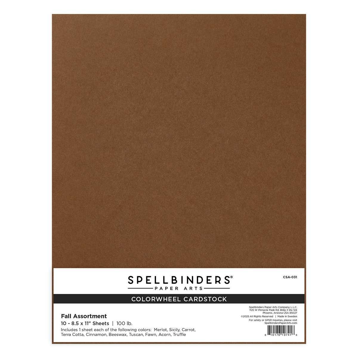 Spellbinders - Fall Assortment ColorWheel Cardstock 8.5 x 11" - 10 Sheets