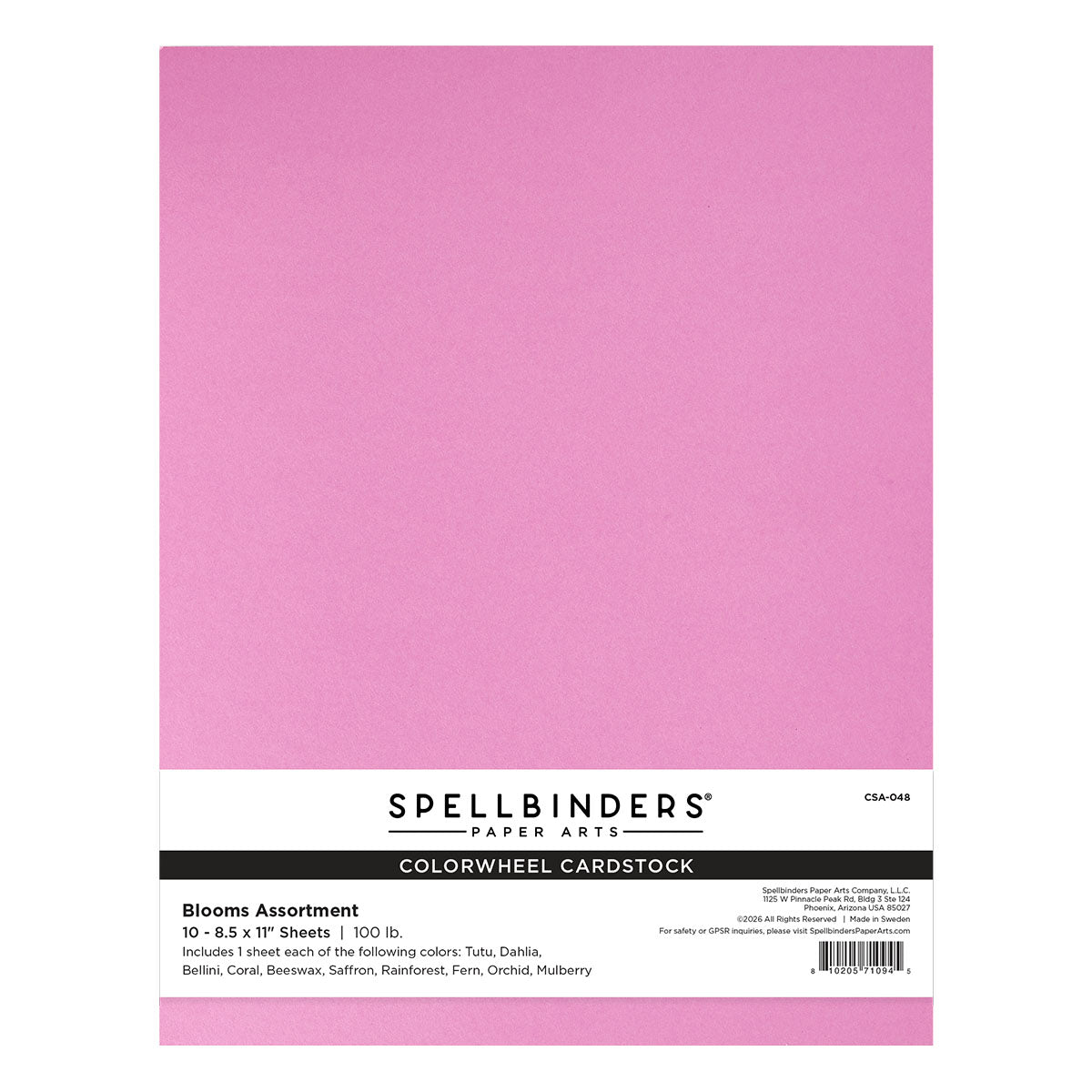 Spellbinders - Blooms Assortment ColorWheel Cardstock 12" x 12" - 10 Sheets