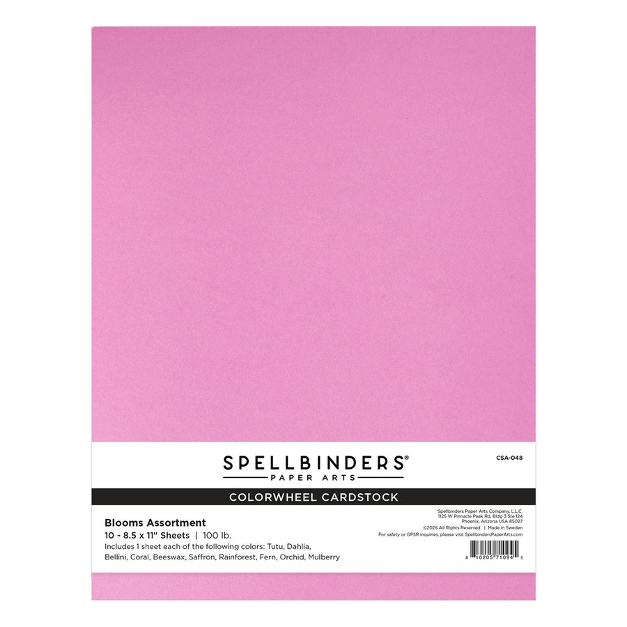 Spellbinders - Blooms Assortment ColorWheel Cardstock 12" x 12" - 10 Sheets