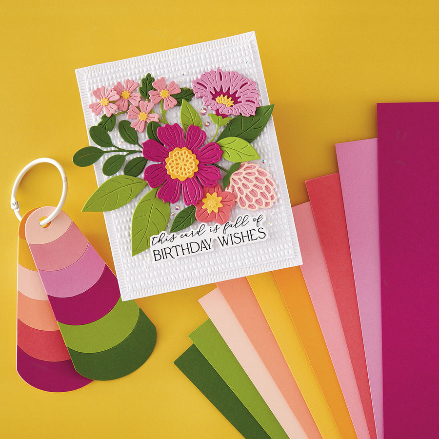 Spellbinders - Blooms Assortment ColorWheel Cardstock 12" x 12" - 10 Sheets