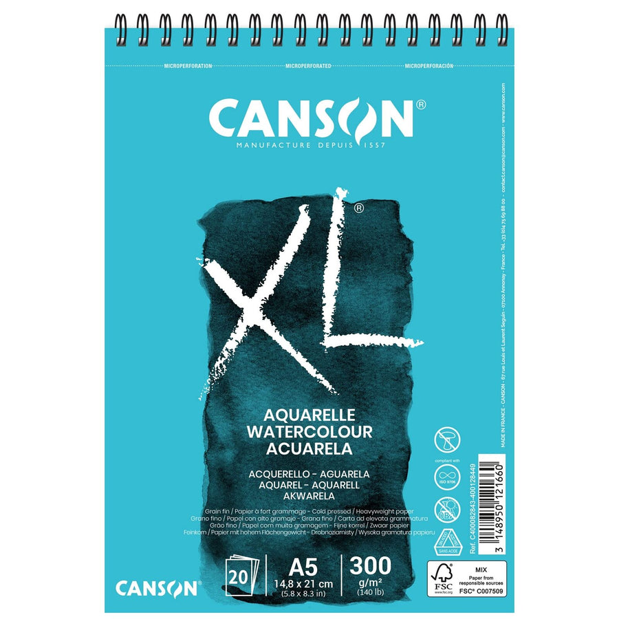 Canson - XL Aquarelle (Watercolour) Pad A5 300gsm (20 sheets)