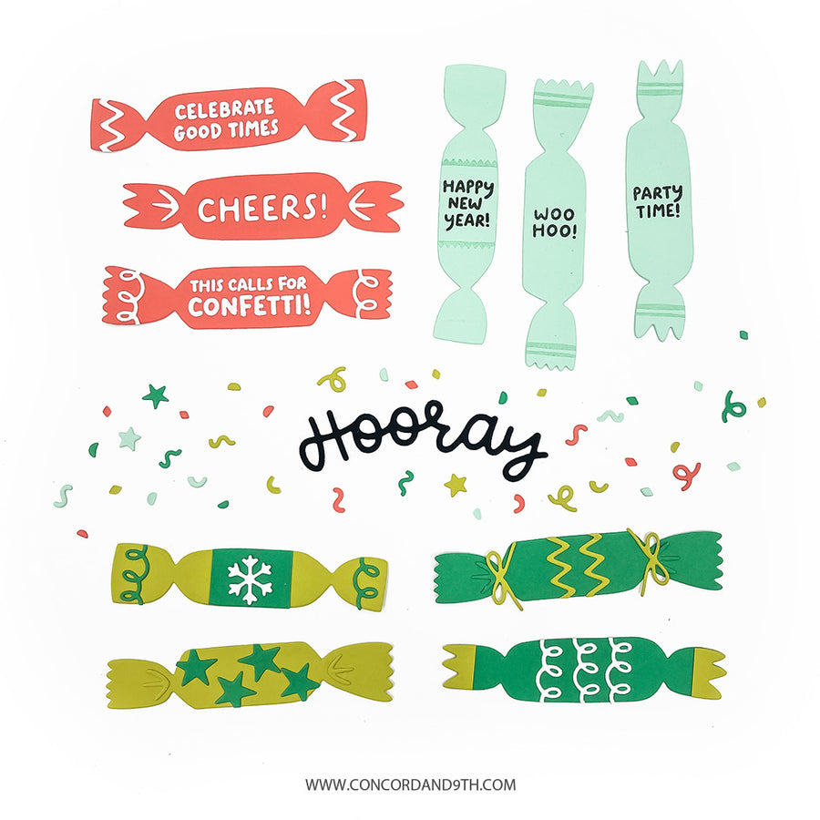 Concord & 9th - Christmas Crackers Stamp & Die Bundle