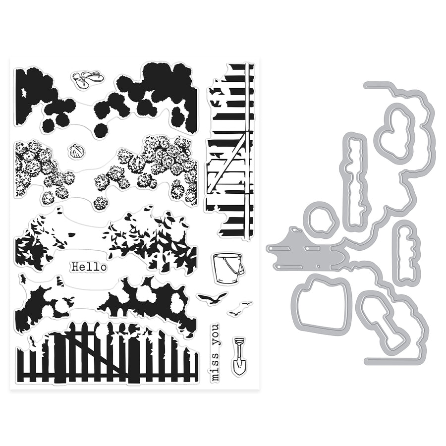 Hero Arts - Coastal Blooms HeroScape Stamp & Cut Set from the Seaside Blooms Collection