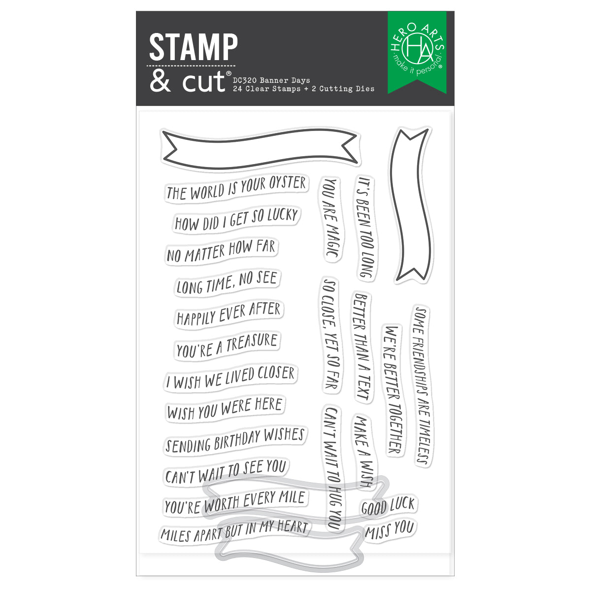 Hero Arts - Banner Days Stamp & Cut Set from the Summer by The Shore Collection