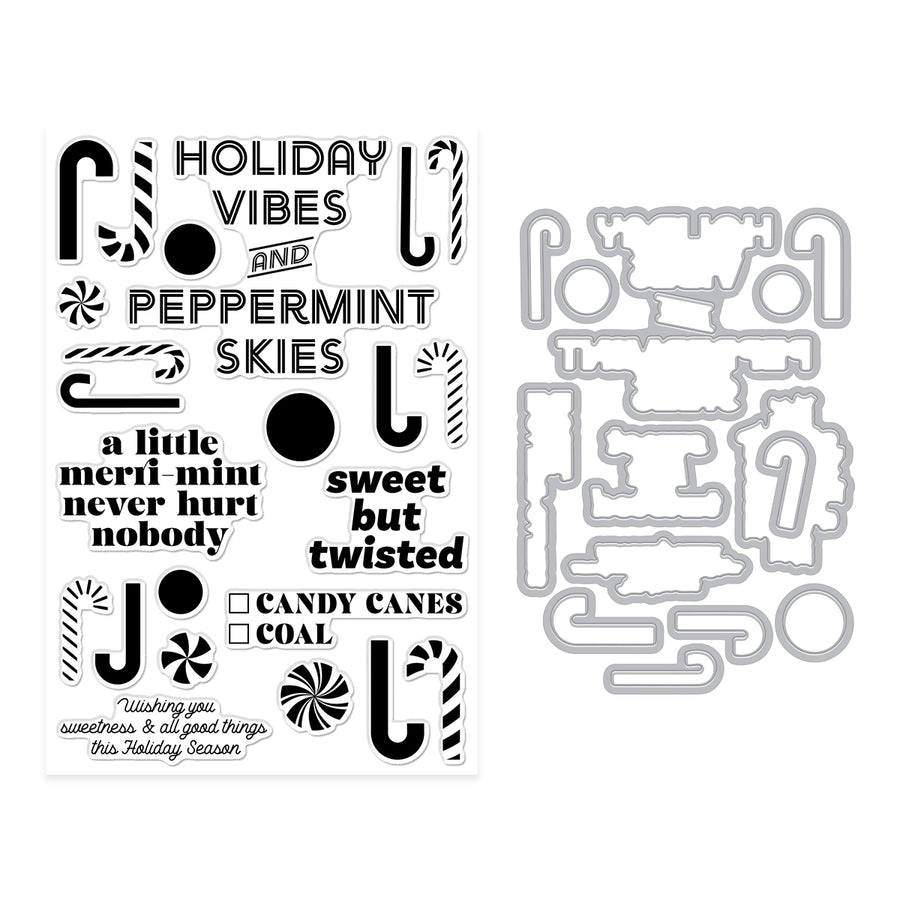 Hero Arts - A Little Merri-Mint Stamp & Cut Set from the Candy Cane Season Collection