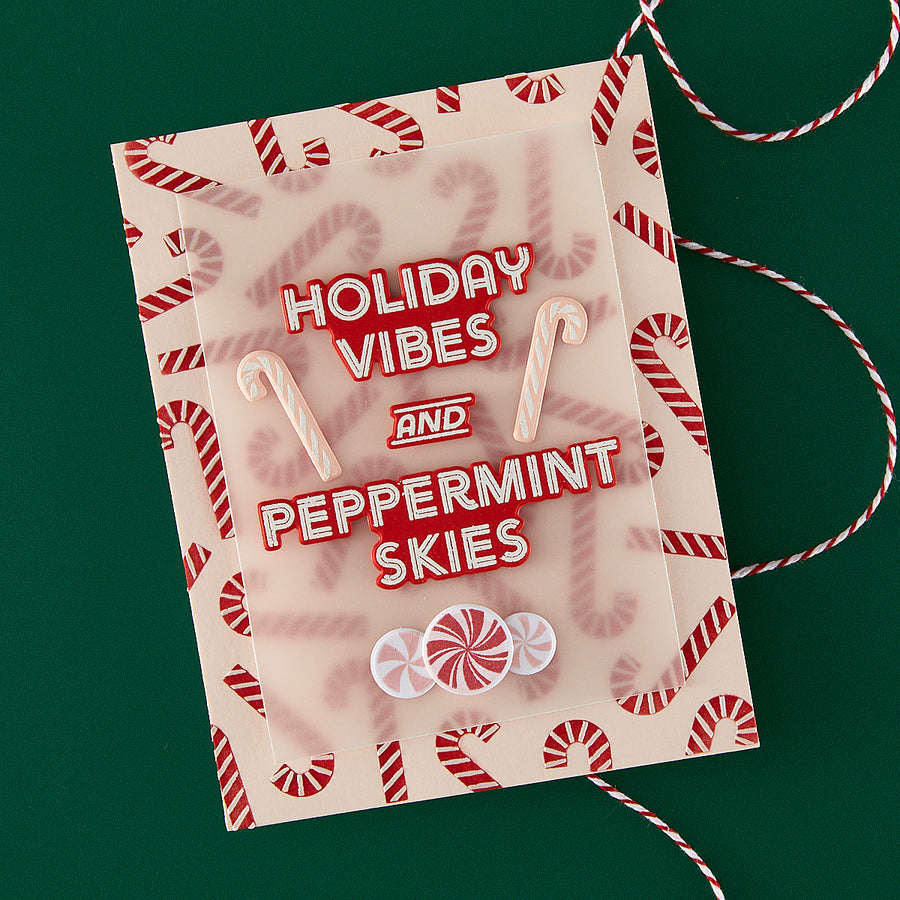 Hero Arts - A Little Merri-Mint Clear Stamps from the Candy Cane Season Collection