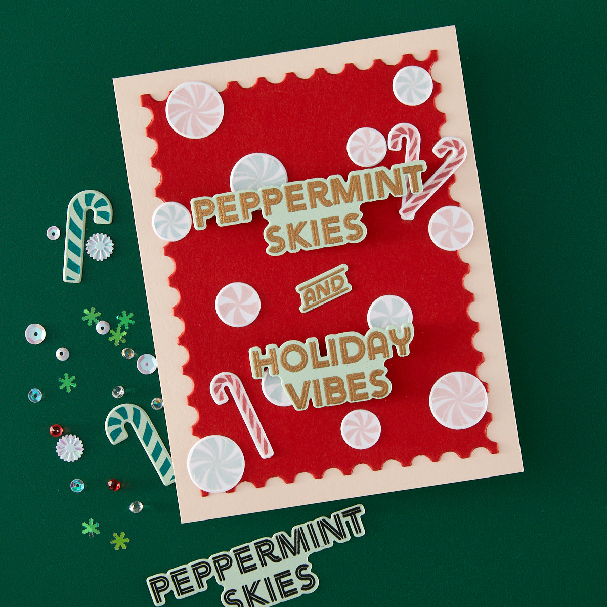 Hero Arts - A Little Merri-Mint Clear Stamps from the Candy Cane Season Collection