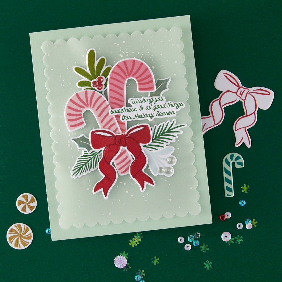 Hero Arts - Candy Cane Swag Clear Stamps from the Candy Cane Season Collection