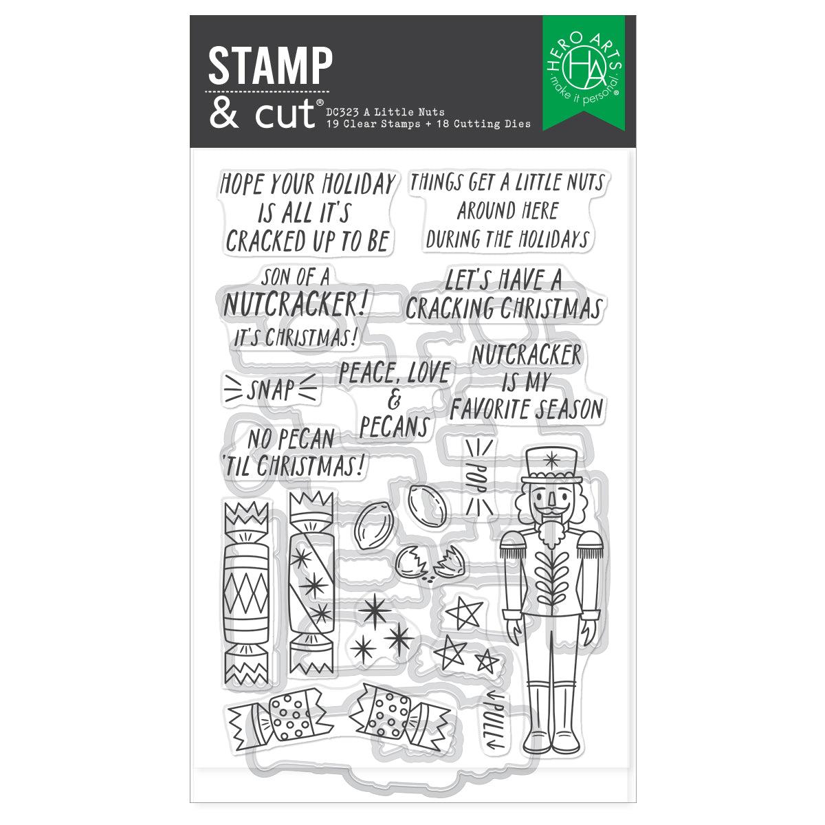 Hero Arts - A Little Nuts Stamp & Cut Set from the Crackin' Christmas Collection