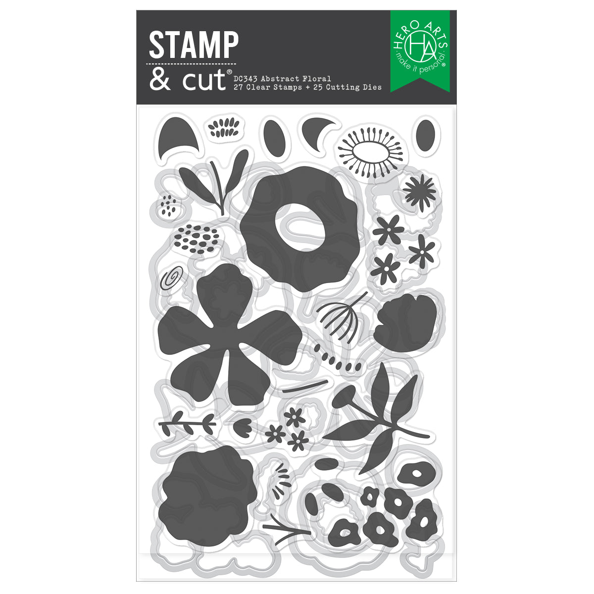 Hero Arts - Abstract Floral Stamp & Cut 