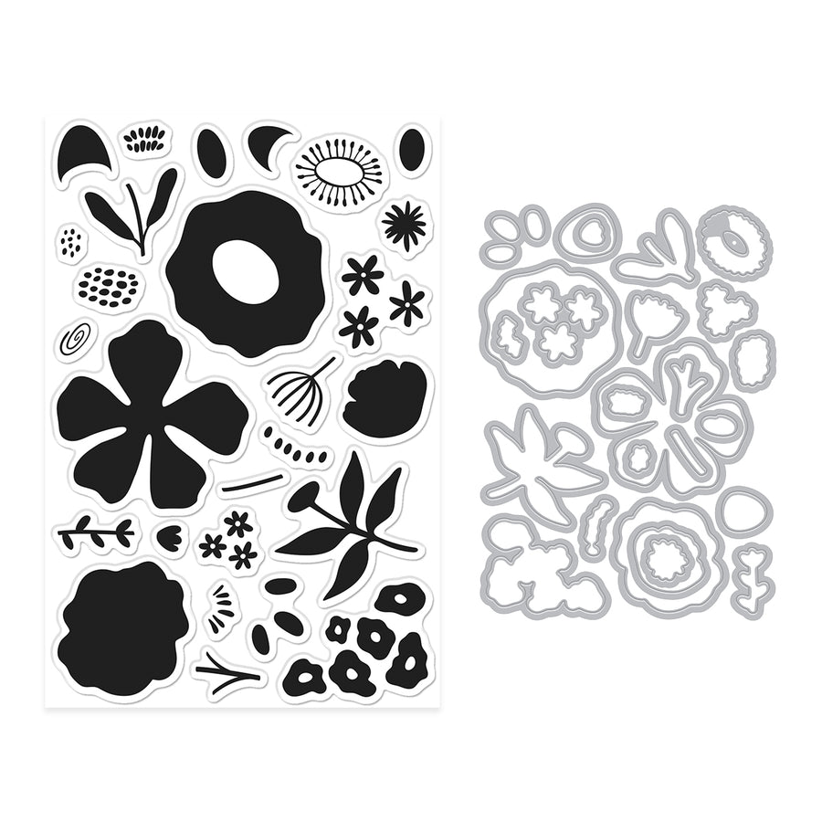 Hero Arts - Abstract Floral Stamp & Cut 
