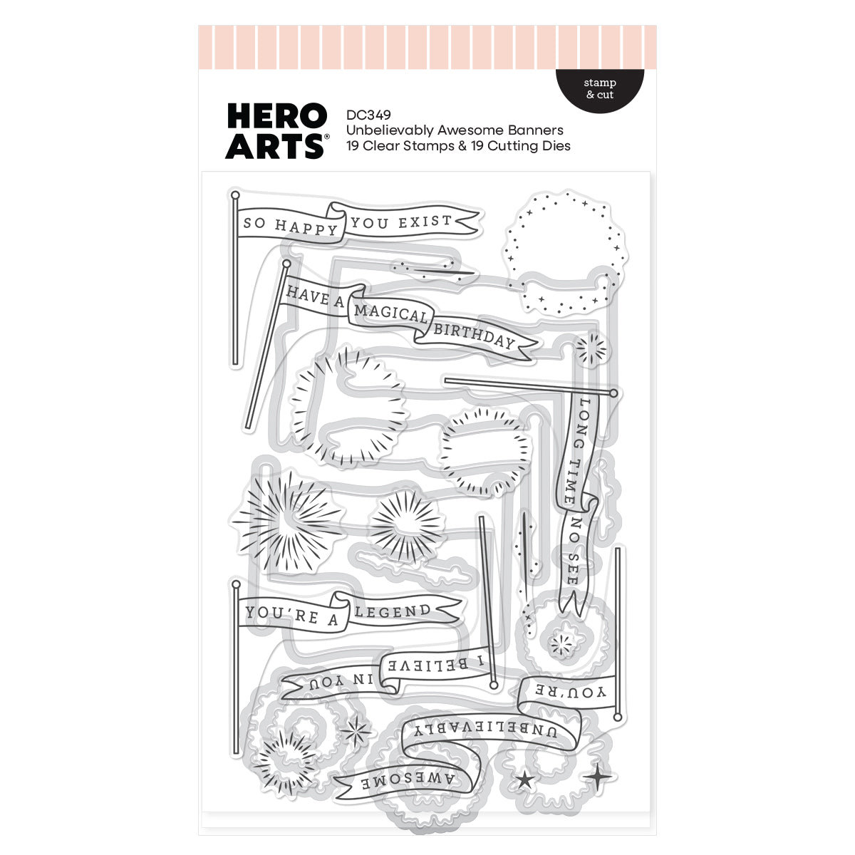 Hero Arts - Unbelievably Awesome Banners Stamp & Cut