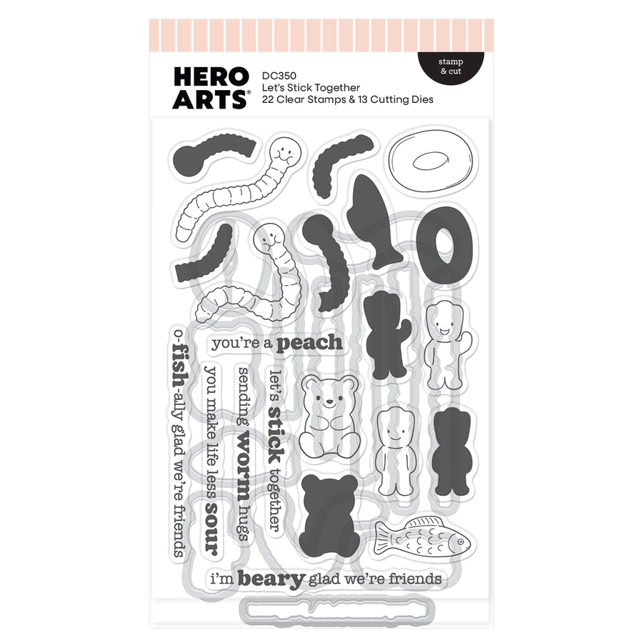 Hero Arts - Let's Stick Together Stamp & Cut by Hero Arts + Carly Tee