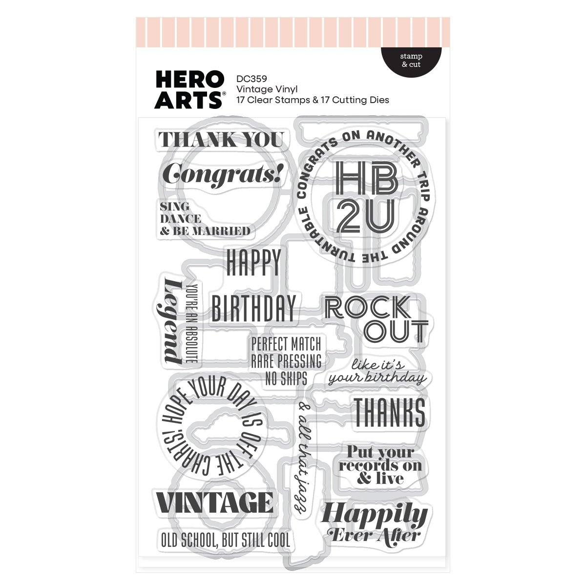 Hero Arts - Vintage Vinyl Stamp & Cut