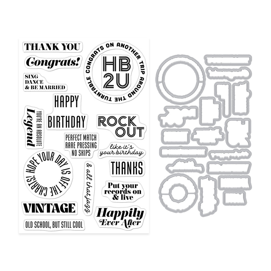 Hero Arts - Vintage Vinyl Stamp & Cut