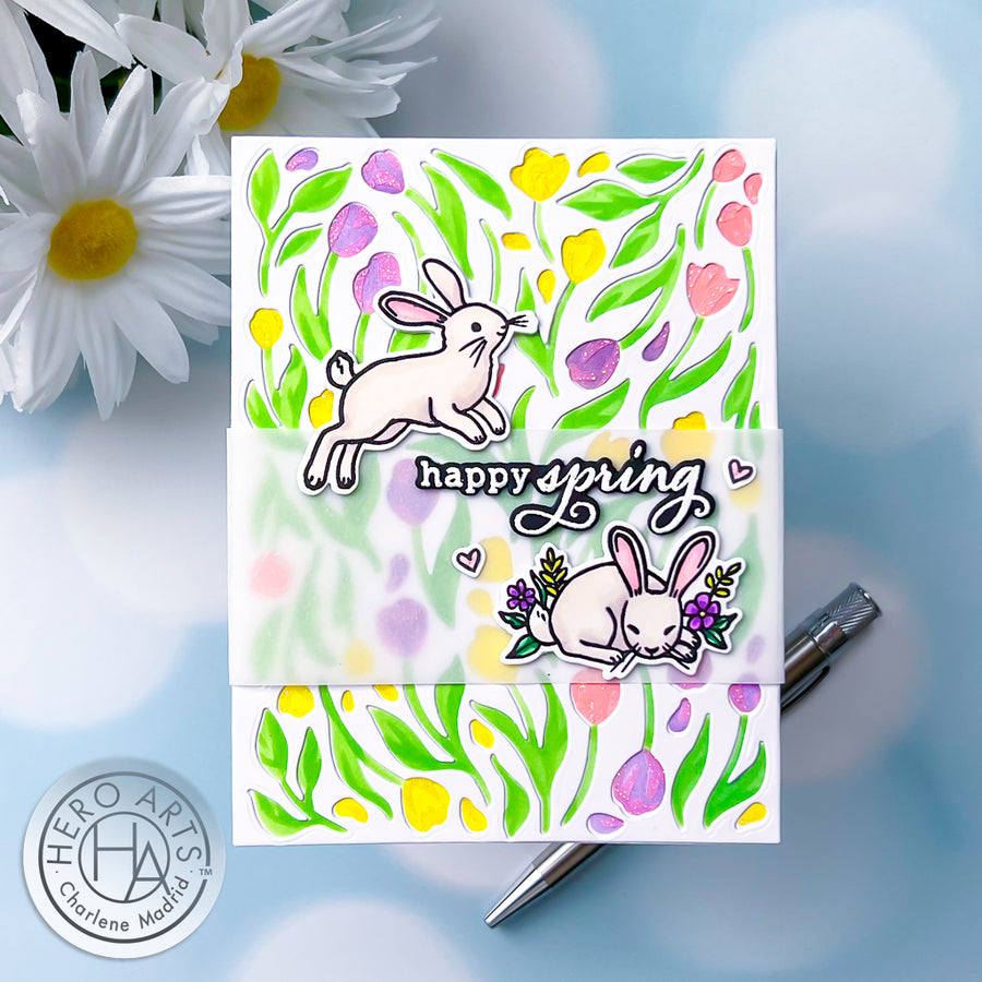 Hero Arts - Tulip Pattern Cover Plate DIe