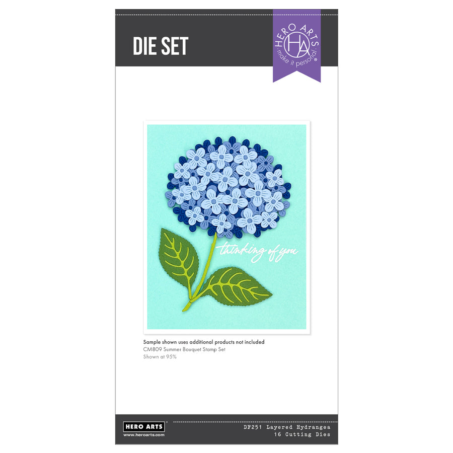 Hero Arts - Layered Hydrangea Etched Dies from the Seaside Blooms Collection
