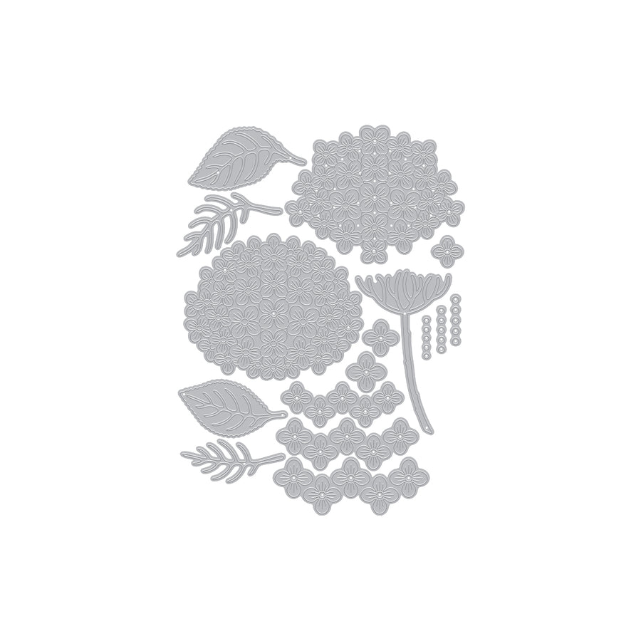 Hero Arts - Layered Hydrangea Etched Dies from the Seaside Blooms Collection
