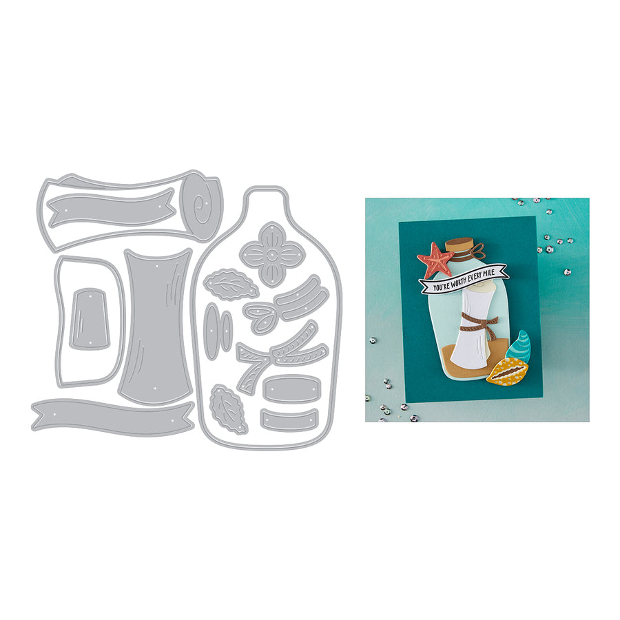Hero Arts - Message in a Bottle Etched Dies from the Summer by The Shore Collection