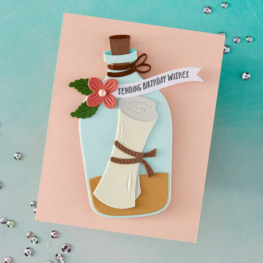 Hero Arts - Message in a Bottle Etched Dies from the Summer by The Shore Collection