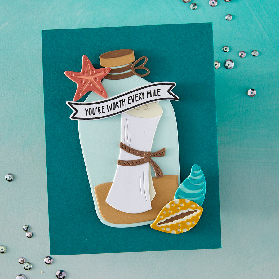 Hero Arts - Message in a Bottle Etched Dies from the Summer by The Shore Collection
