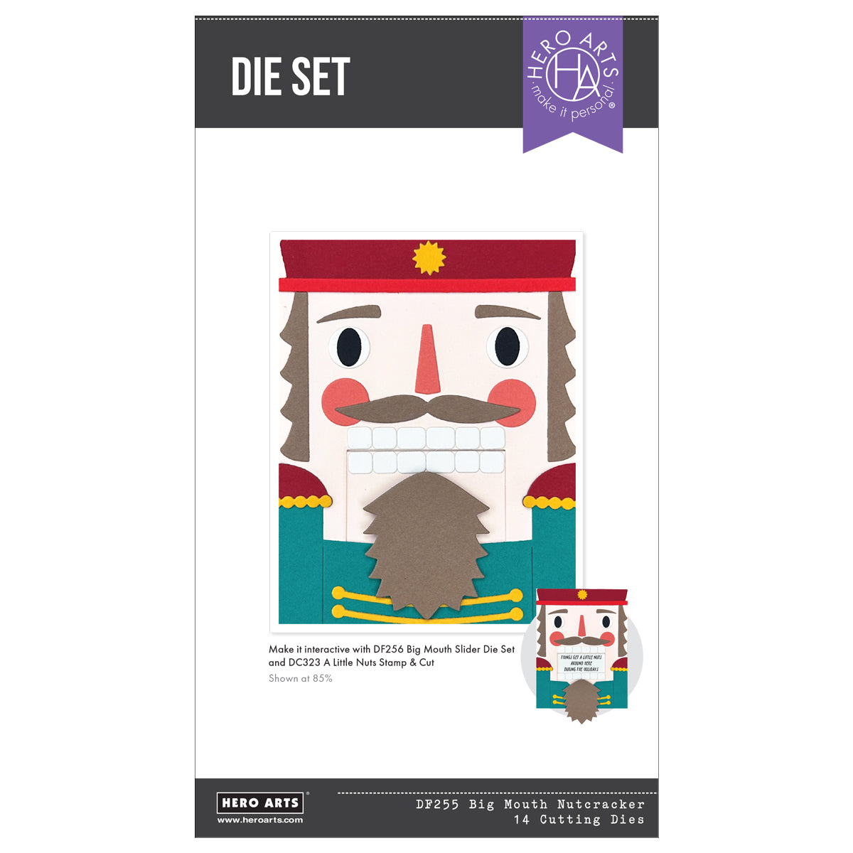 Hero Arts - Big Mouth Nutcracker Etched Dies from the Crackin' Christmas Collection