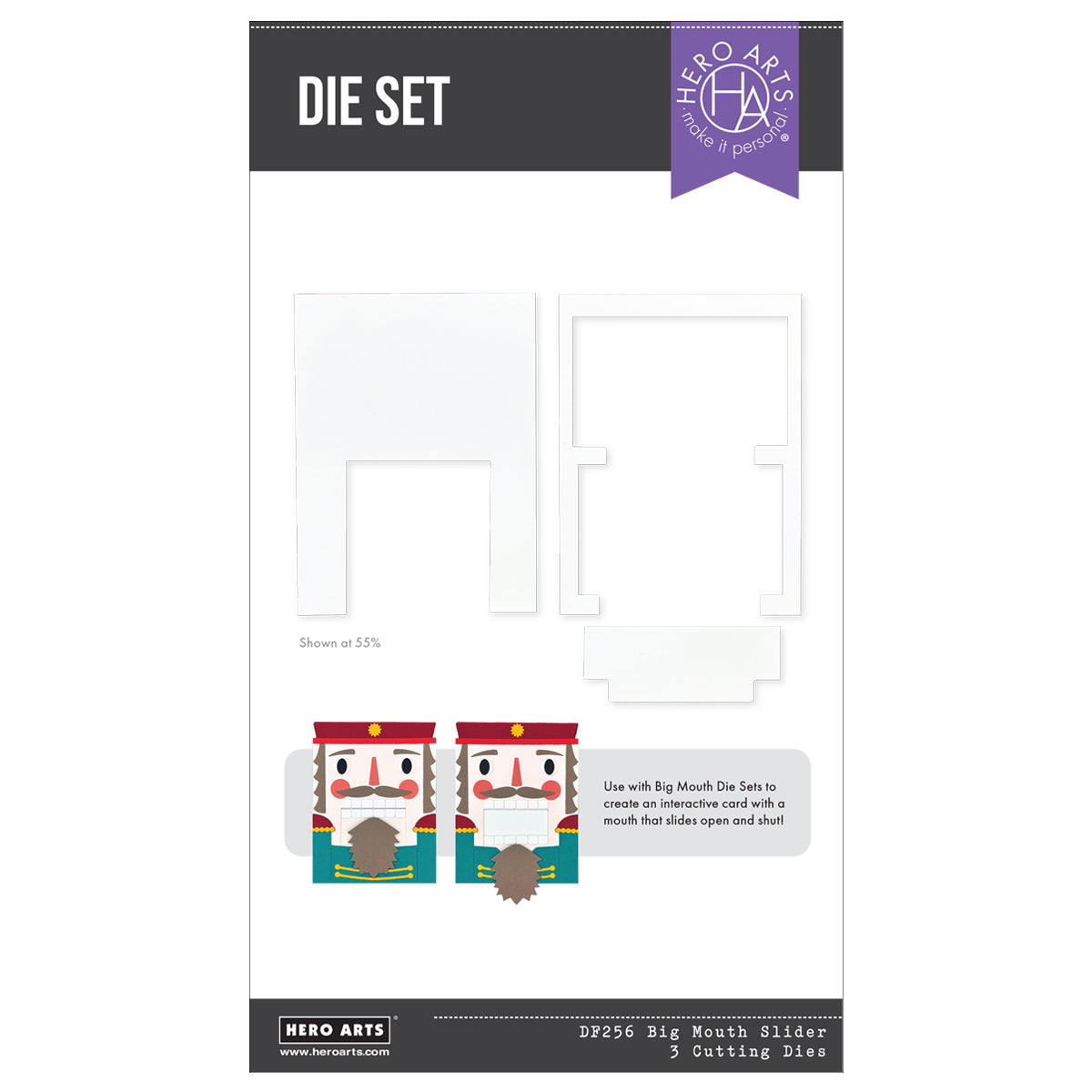 Hero Arts - Big Mouth Slider Etched Dies from the Crackin' Christmas Collection