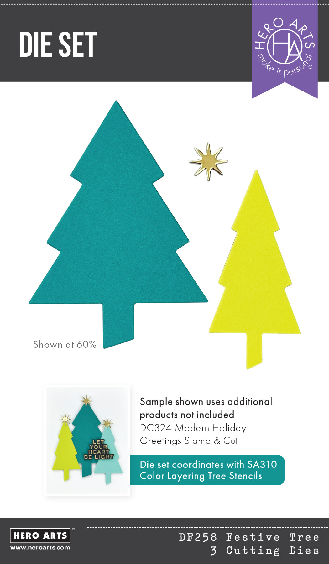 Hero Arts - Festive Tree Die Etched Dies from the Very Merry Collection