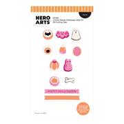 Hero Arts DF330 Candy Kebob Halloween Add On 29 Cutting Dies die set on a white background, featuring various Halloween-themed candy and ghost illustrations.