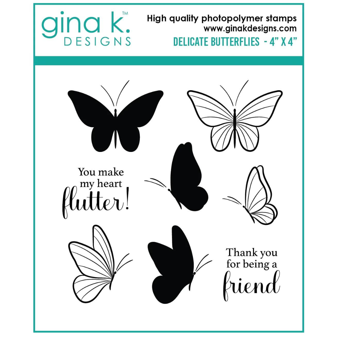 Gina K Designs Delicate Butterflies Stamps MINI