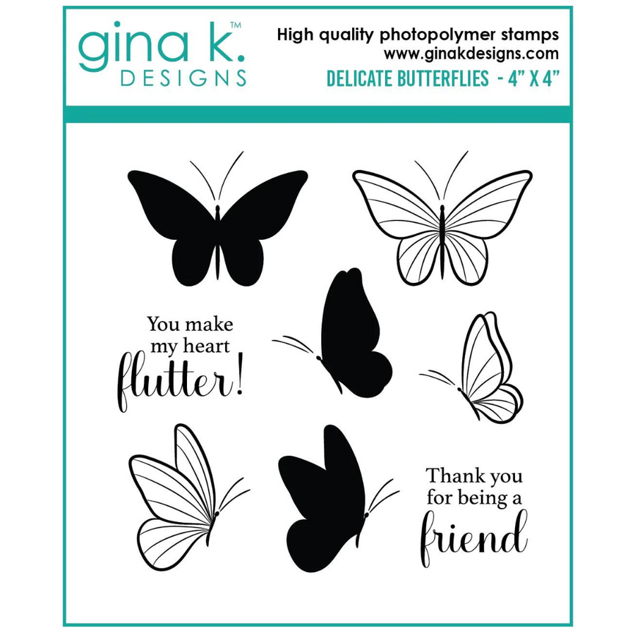 Gina K Designs - Delicate Butterflies Stamps MINI