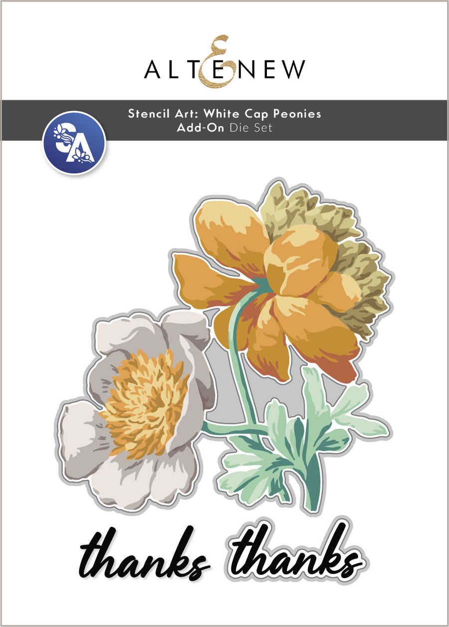 Altenew - Stencil Art: White Cap Peonies & Add-on Die Bundle