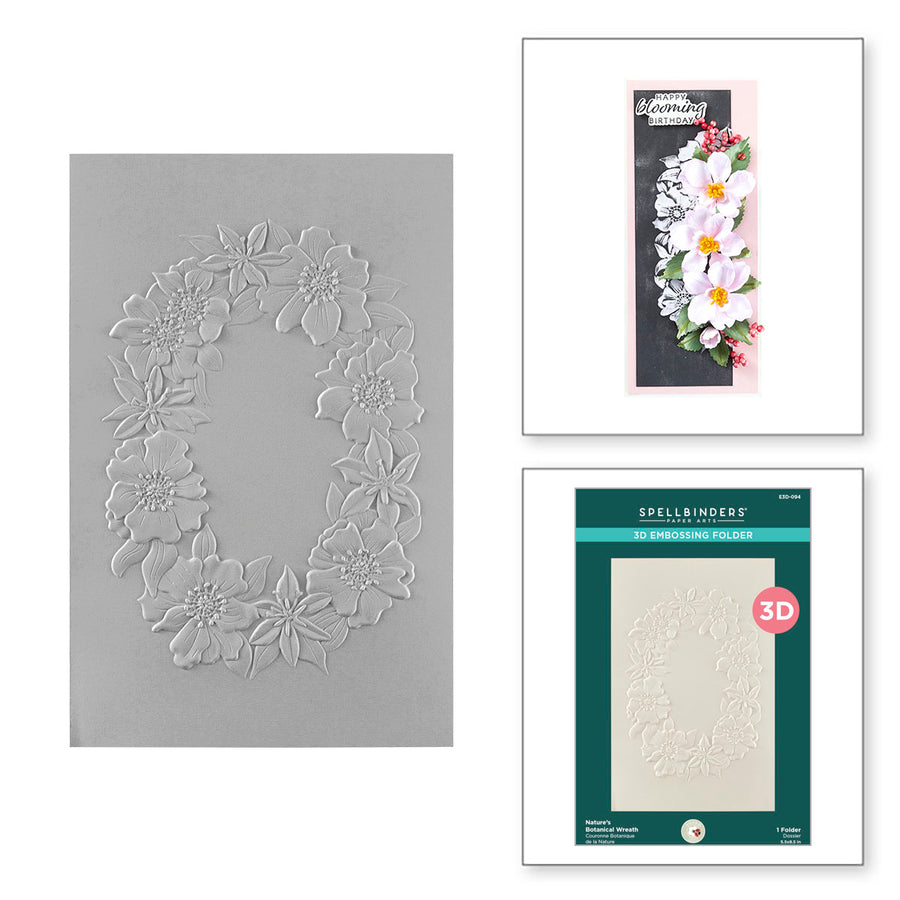 Spellbinders - Nature's Botanical Wreath 3D Embossing Folder from the Nature's Botanical Garden Collection by Susan Tierney-Cockburn
