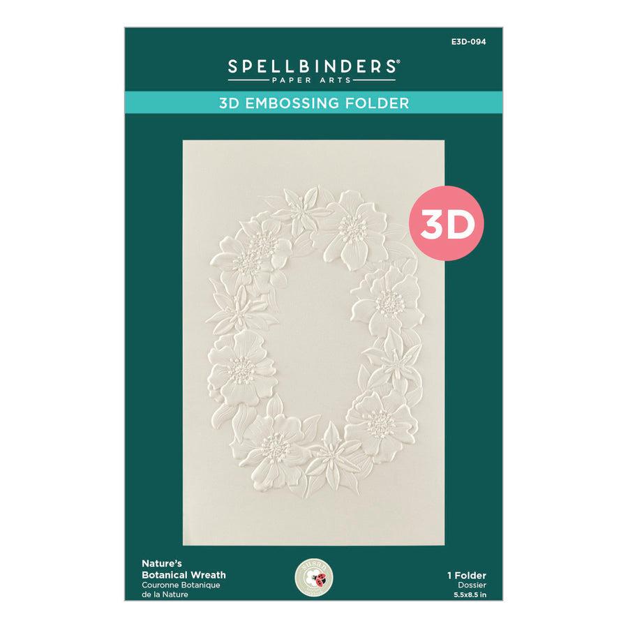 Spellbinders - Nature's Botanical Wreath 3D Embossing Folder from the Nature's Botanical Garden Collection by Susan Tierney-Cockburn