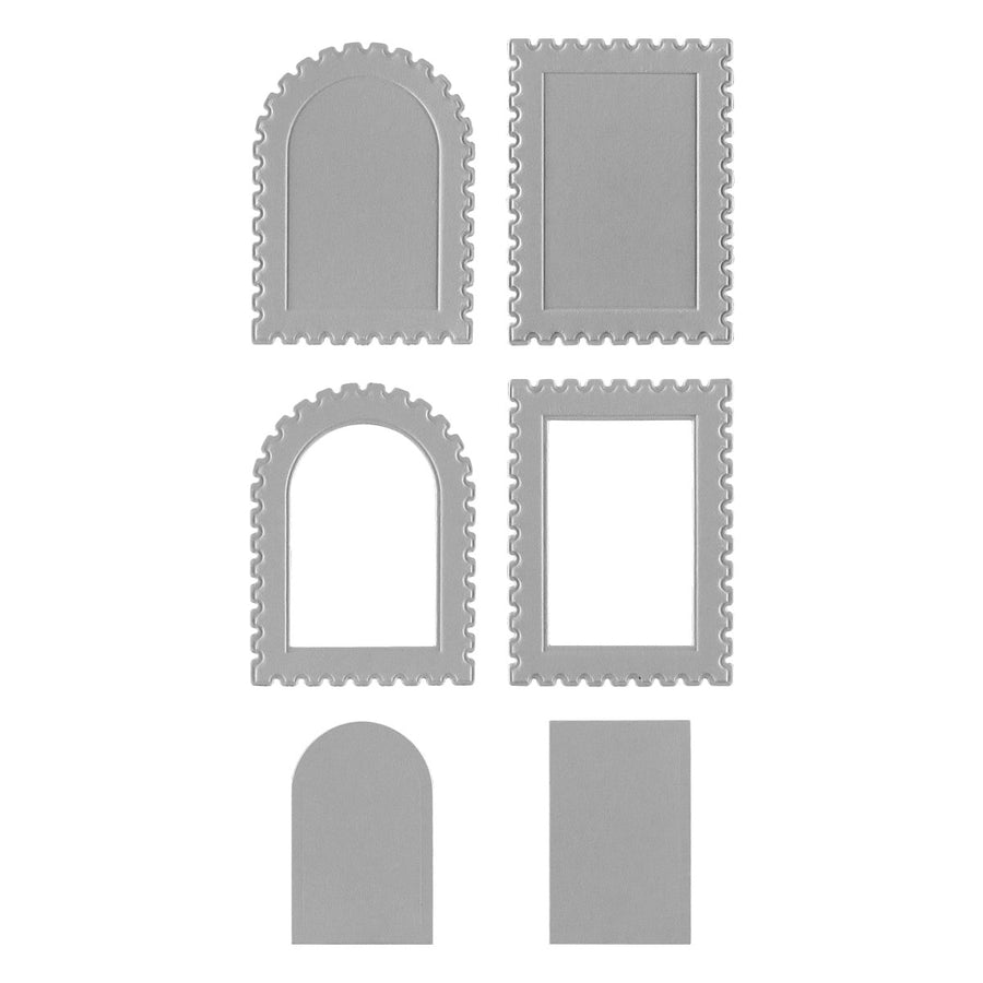 Spellbinders - Postage Stamps 3D Emboss & Cut Folder from the Holiday Magic Collection