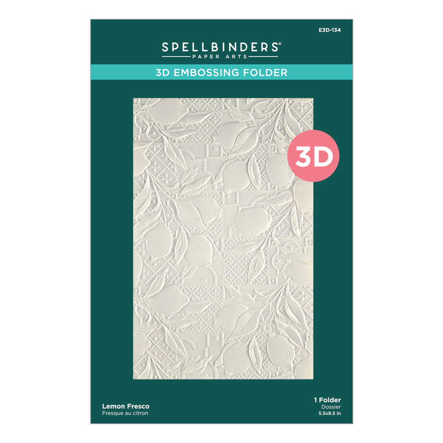 Spellbinders - Lemon Fresco 3D Embossing Folder from the La Dolce Vita Collection