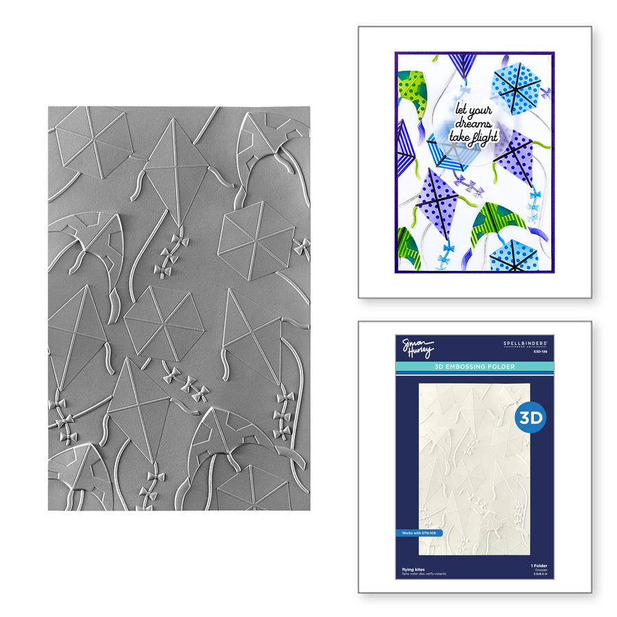 Spellbinders - Flying Kites 3D Folder and Stencil Bundle from the Sky's the Limit Collection by Simon Hurley